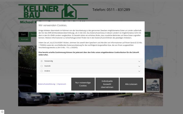 Screenshot of kellnerbau.de