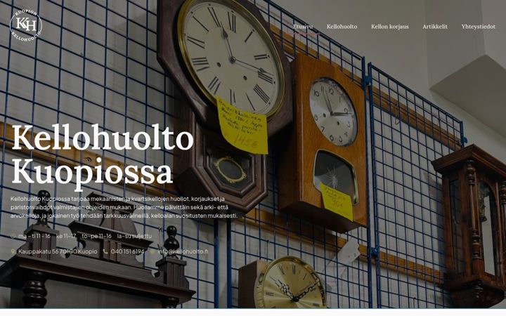 Screenshot of kellohuolto.fi