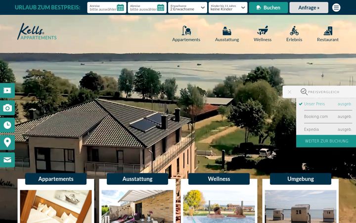 Screenshot of kells-appartements.de
