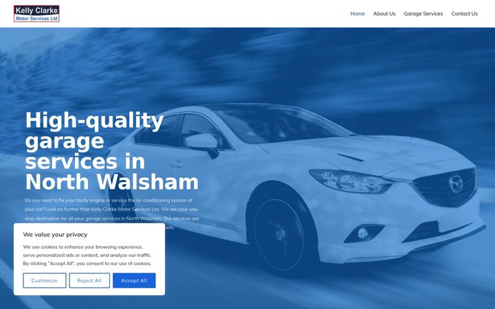 Screenshot of kellyclarkemotorservices.co.uk