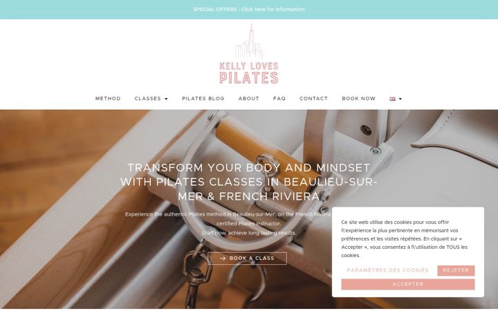 Screenshot of kellylovespilates.com