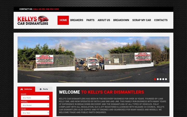 Screenshot of kellyscardismantlers.com