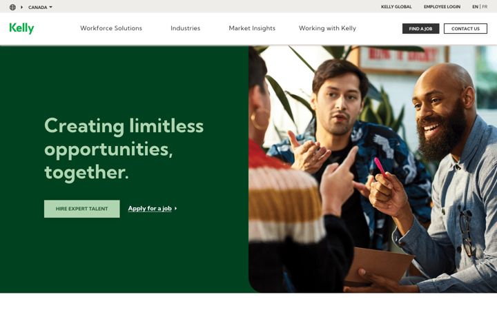 Skärmbild av kellyservices.ca