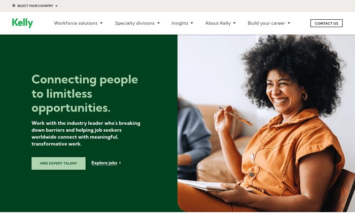Screenshot of kellyservices.no