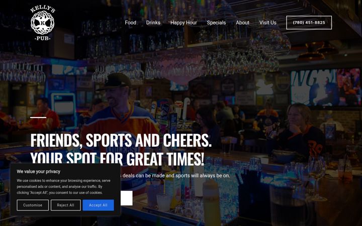 Screenshot of kellyspubedmonton.com