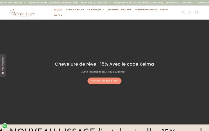 Screenshot of kelmacare.com