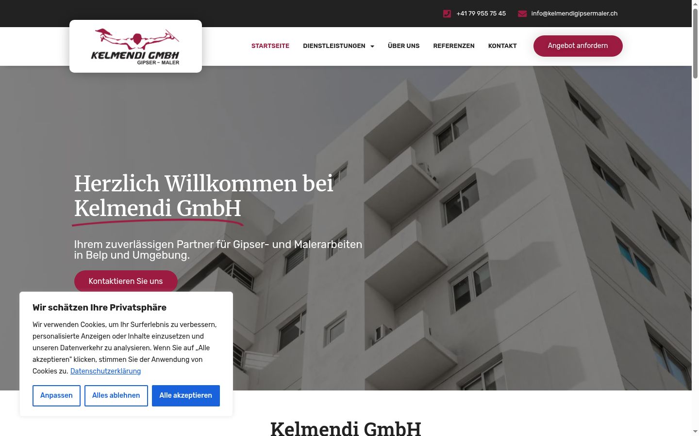 Képernyőkép a bármilyen interakció előtt megjelenő hozzájárulási bannerről