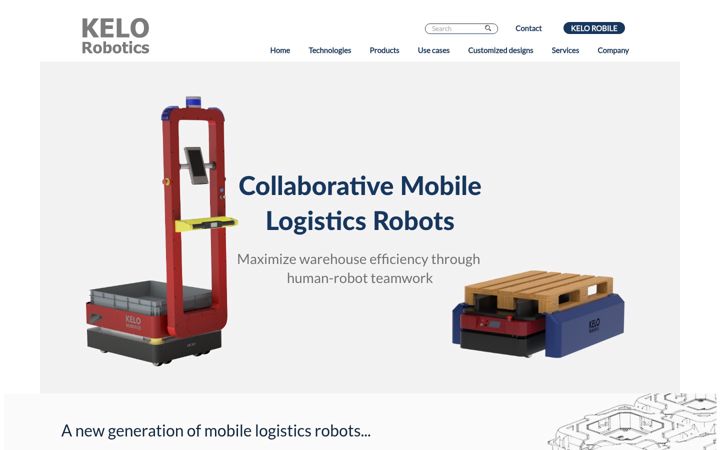 Screenshot of kelo-robotics.com