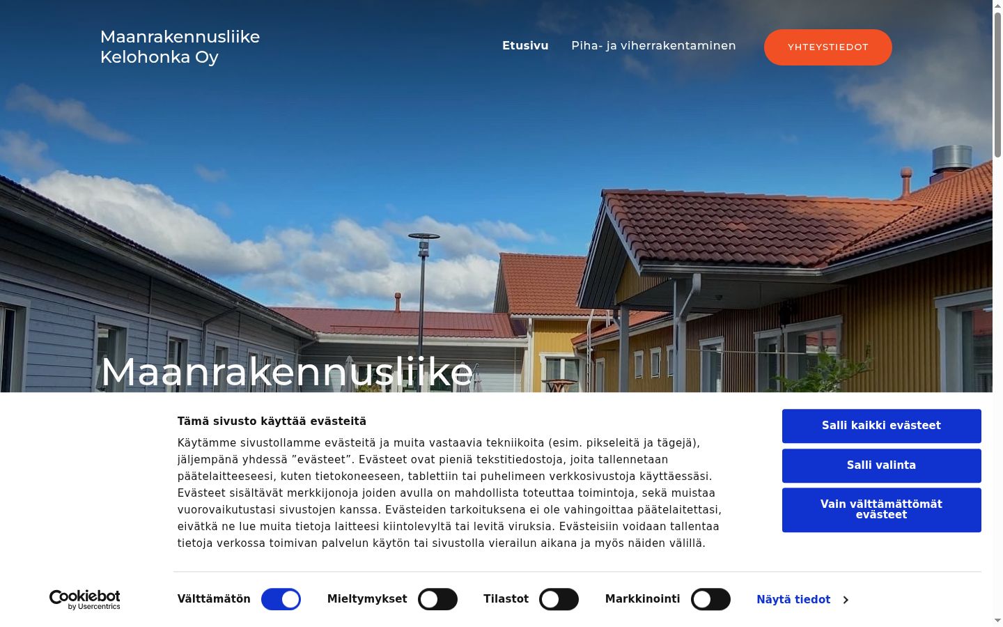 Screenshot del banner di consenso mostrato prima di qualsiasi interazione