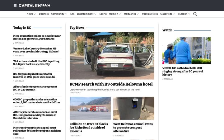 Screenshot of kelownacapnews.com