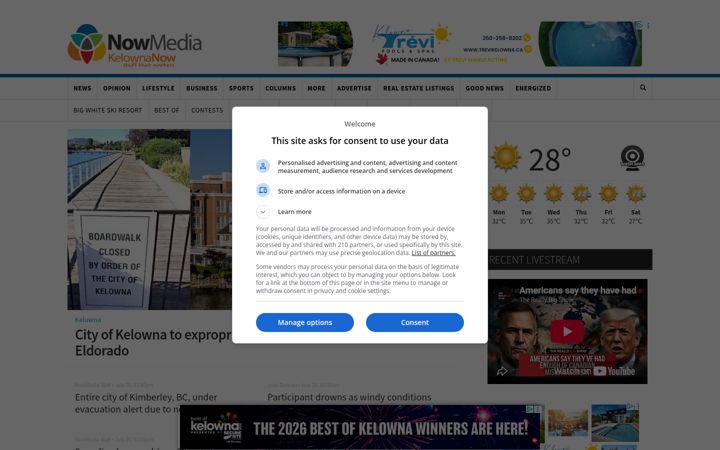 Screenshot of kelownanow.com