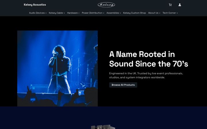 Screenshot of kelseyacoustics.co.uk