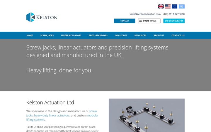 Screenshot of kelstonactuation.com