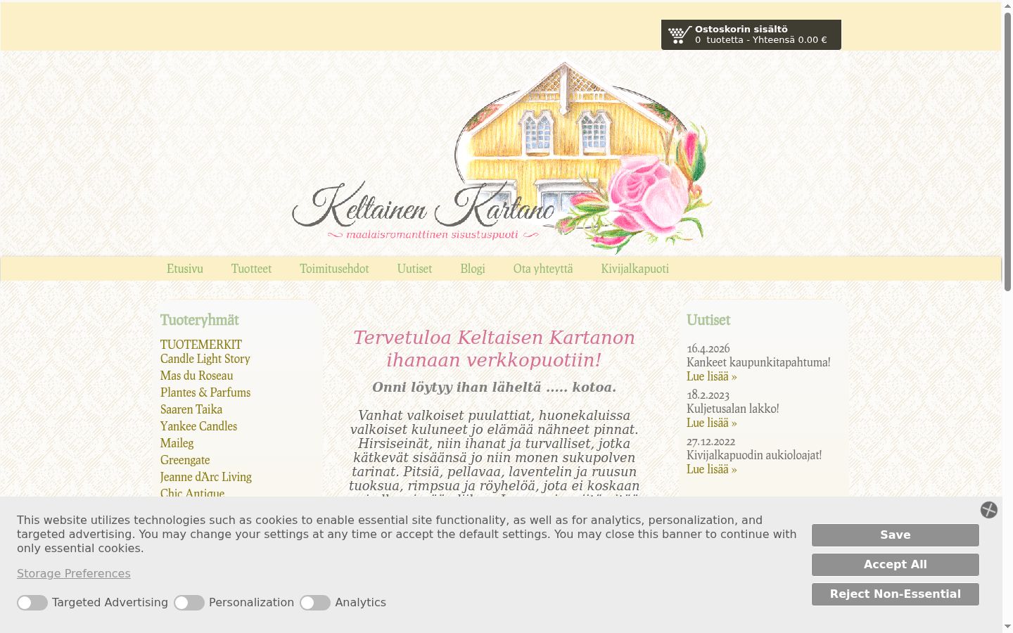 Screenshot of the consent banner shown before any interaction