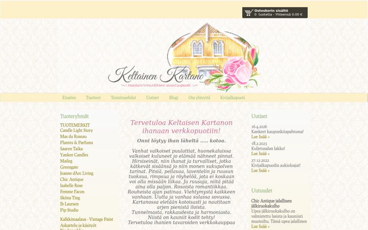 Screenshot of keltainenkartano.fi