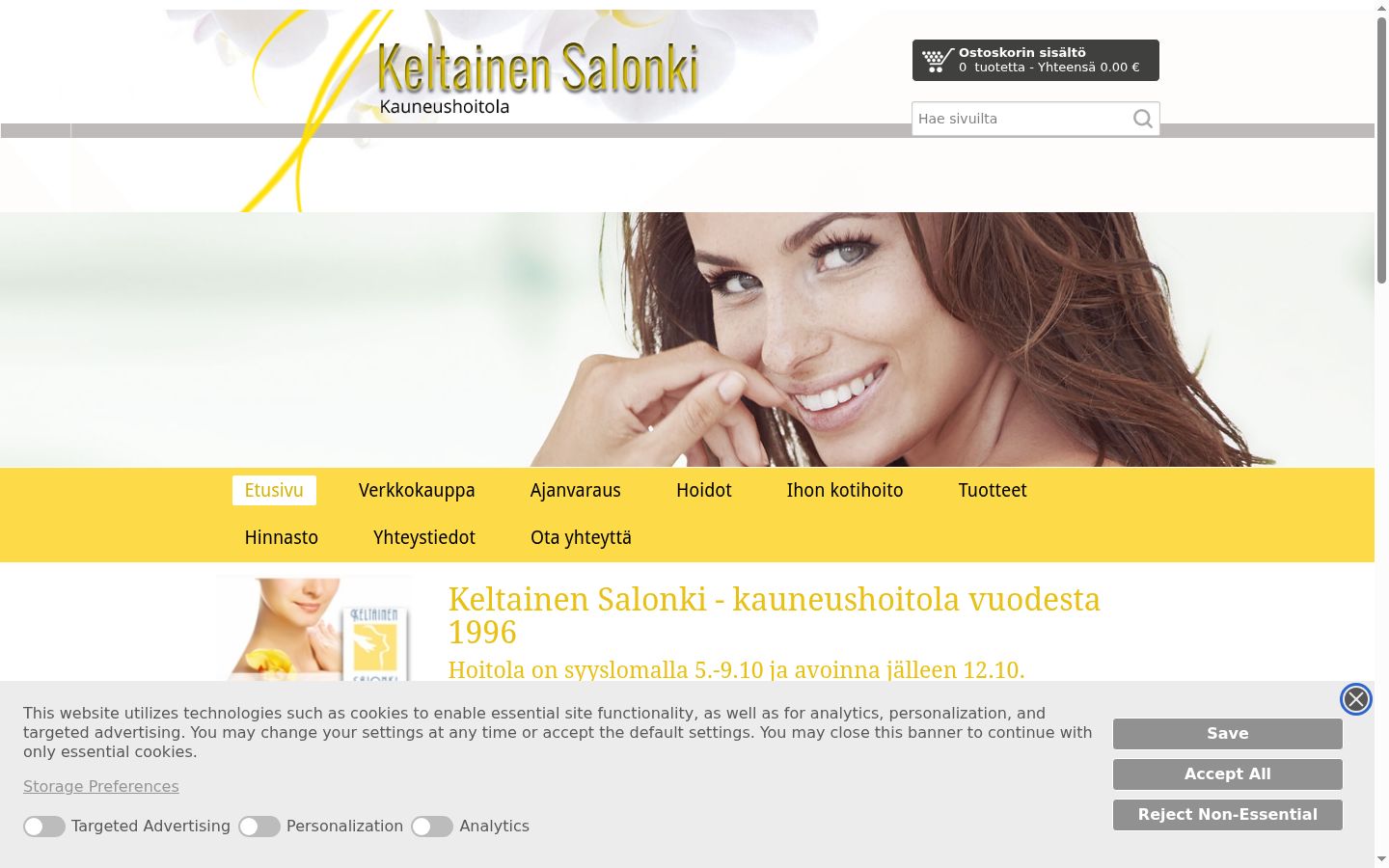 Sutikimo reklamjuostės, rodytos prieš bet kokią sąveiką, ekrano kopija