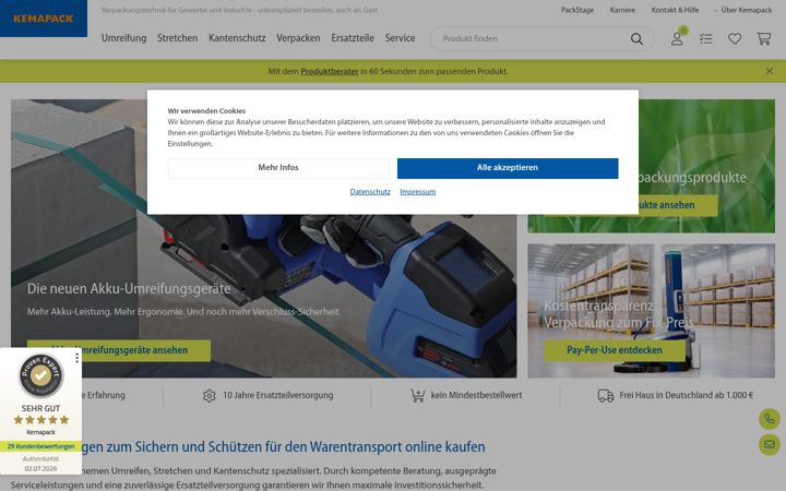 Screenshot of kemapack.com