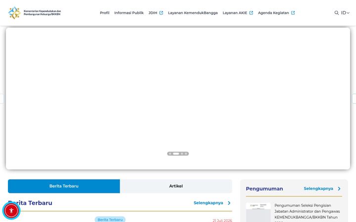 Screenshot of kemendukbangga.go.id