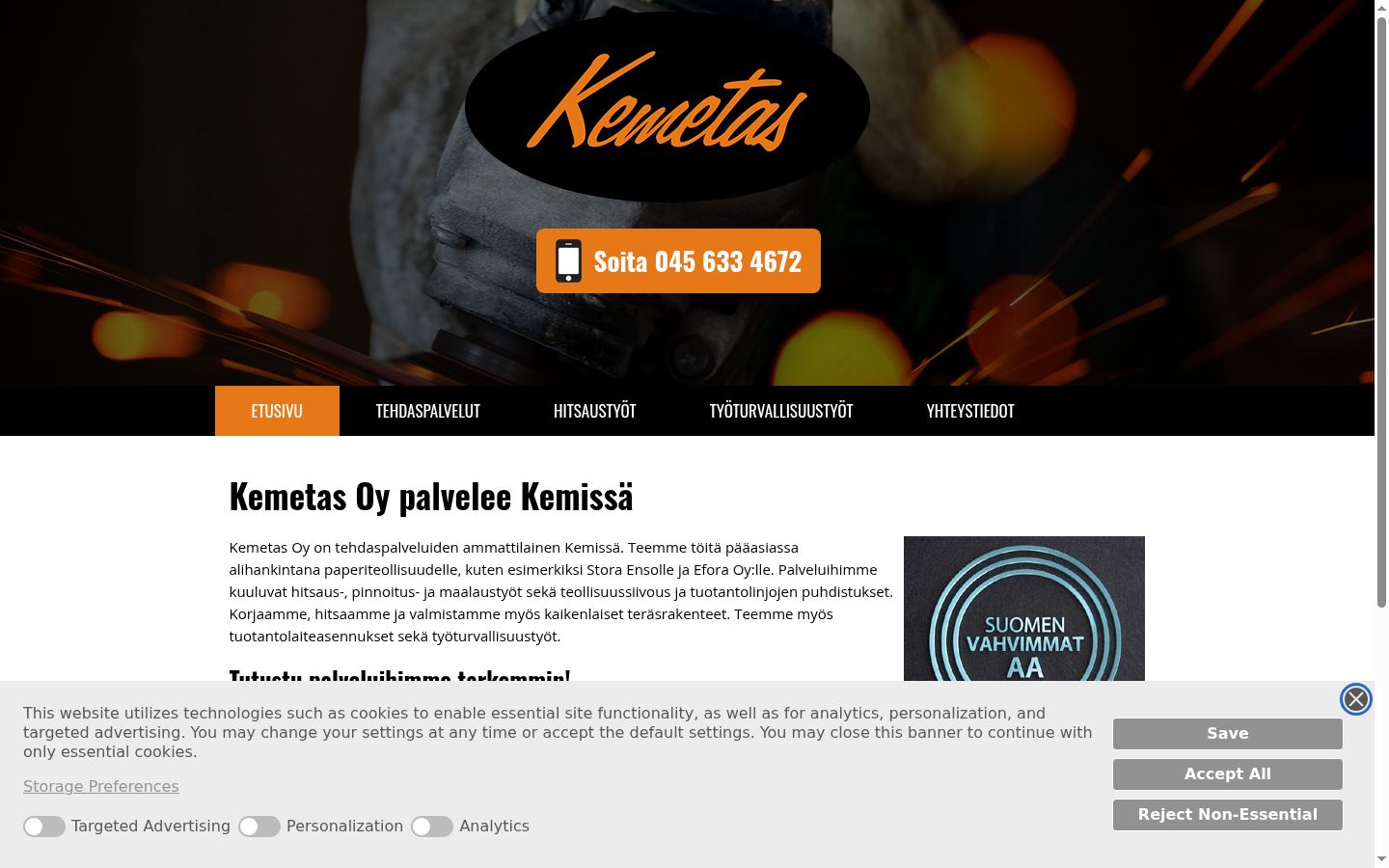 Snimka zaslona bannera za privolu prikazanog prije bilo kakve interakcije