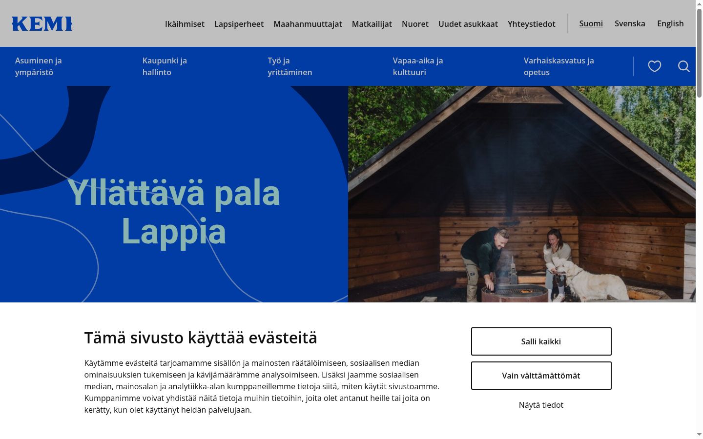 Screenshot of the consent banner shown before any interaction