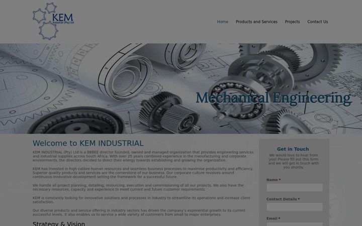 Screenshot of kemindustrial.co.za