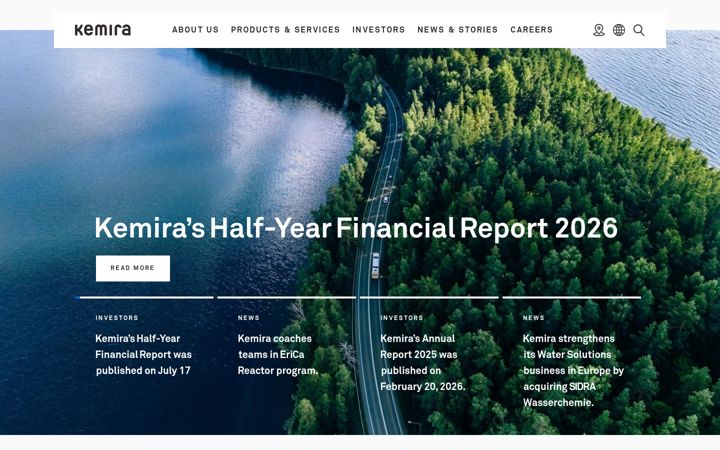 Screenshot of kemira.com
