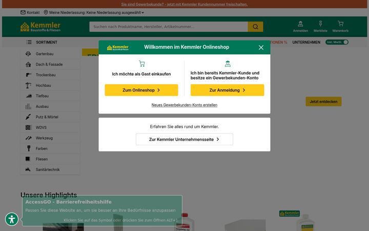 Screenshot of kemmler.de