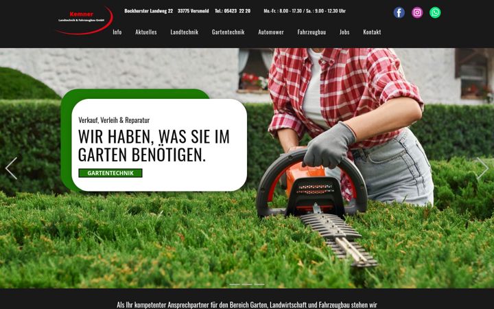 Snímek obrazovky kemner-landtechnik.de