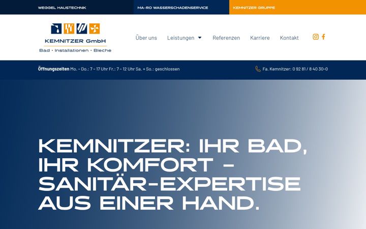 Screenshot of kemnitzer-gmbh.de