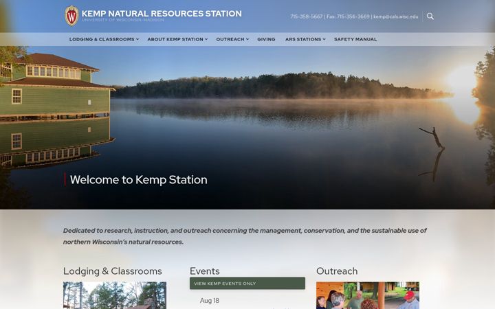 Screenshot of kemp.wisc.edu