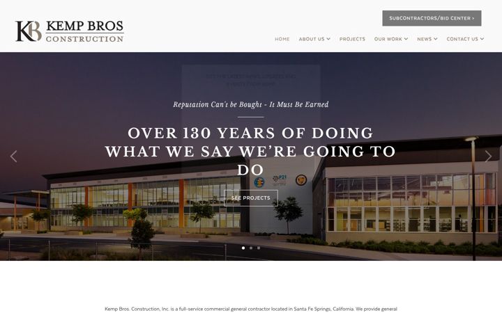 Screenshot of kempbros.com