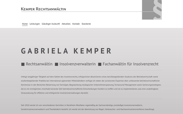 Posnetek zaslona kemper-inso.de