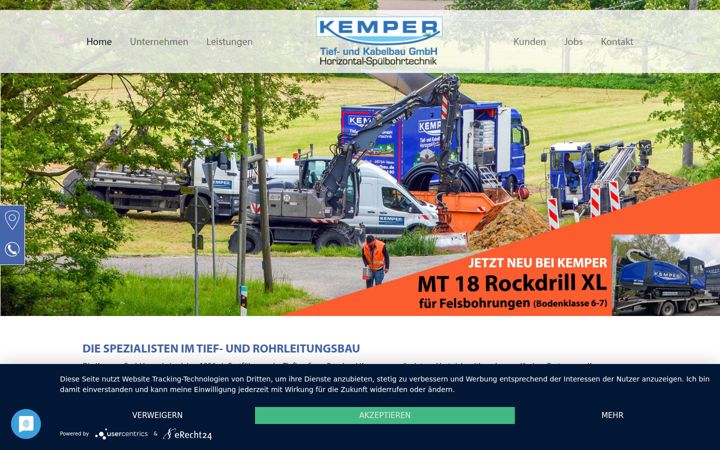 Screenshot of kemper-tiefbau.de