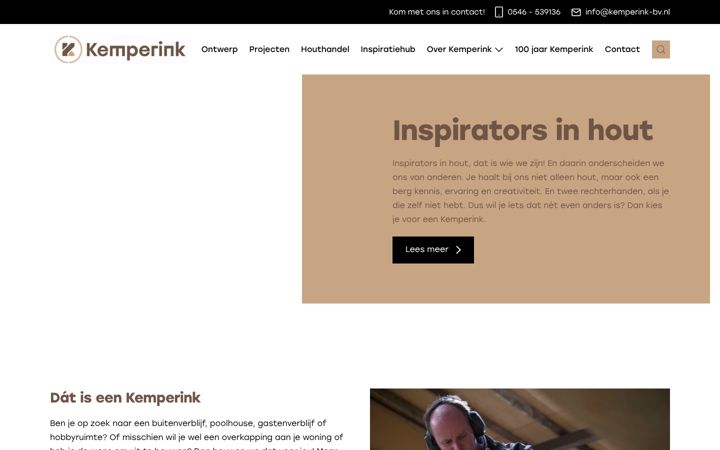 Skærmbillede af kemperink-bv.nl