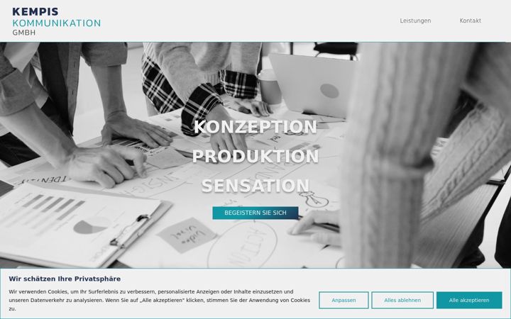 Screenshot of kempis-kommunikation.de