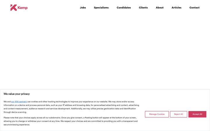 Screenshot of kemprecruitment.com