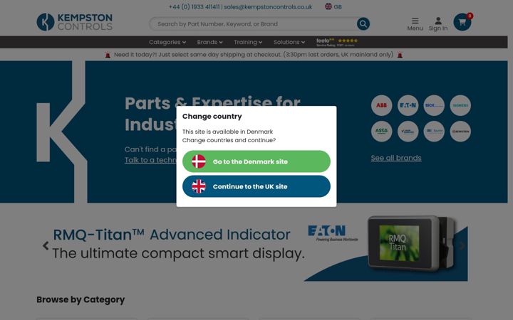 Screenshot of kempstoncontrols.co.uk