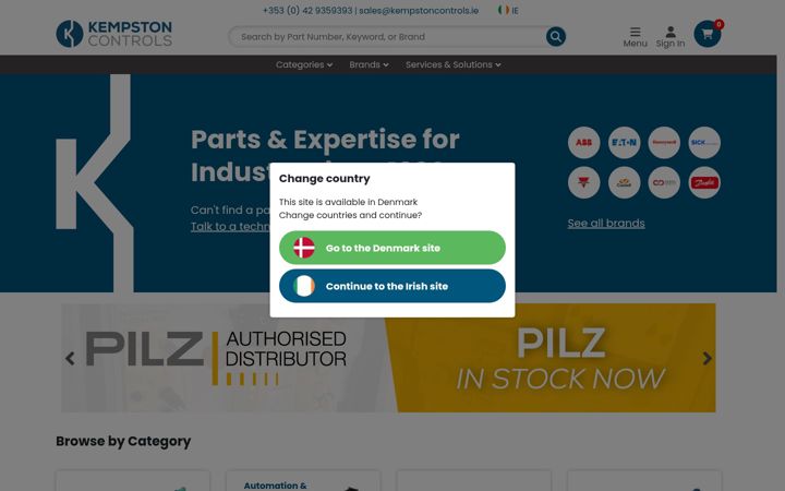 Screenshot of kempstoncontrols.ie