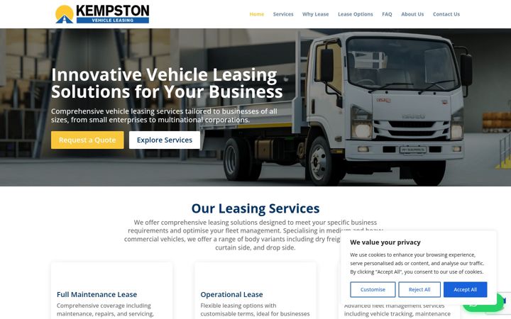 Screenshot of kempstonleasing.co.za
