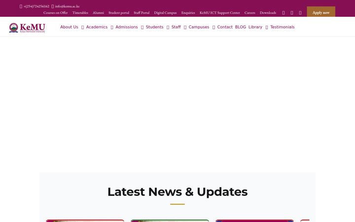 Screenshot of kemu.ac.ke