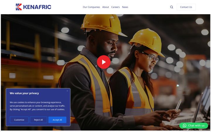 Screenshot of kenafric.com