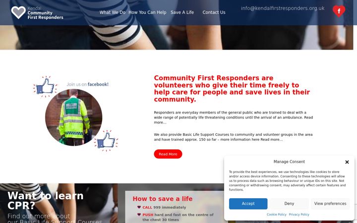 Screenshot of kendalfirstresponders.org.uk