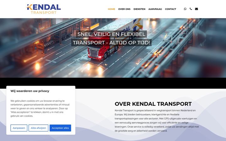 Screenshot of kendaltransport.nl