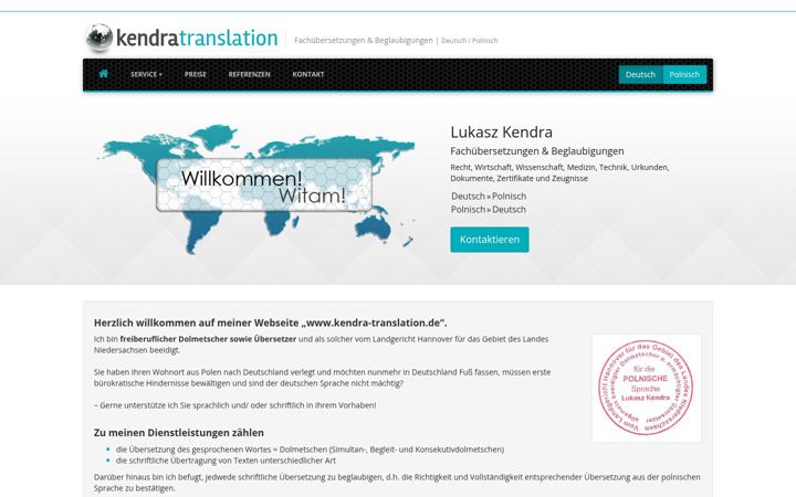 Screenshot of kendra-translation.de