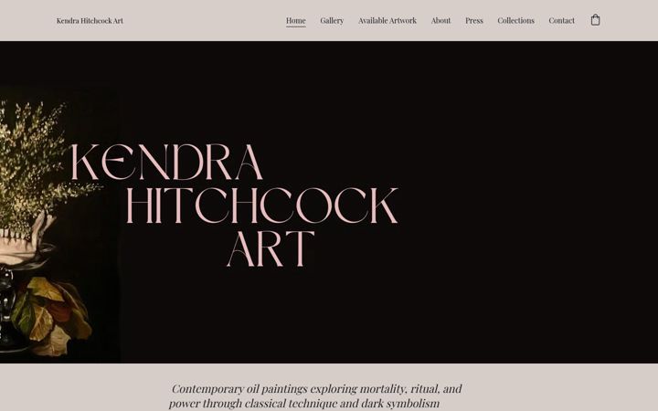 Screenshot of kendrahitchcockart.com