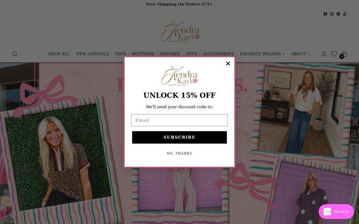 Screenshot of kendrakays.com