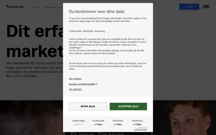 Screenshot of kendskab.dk