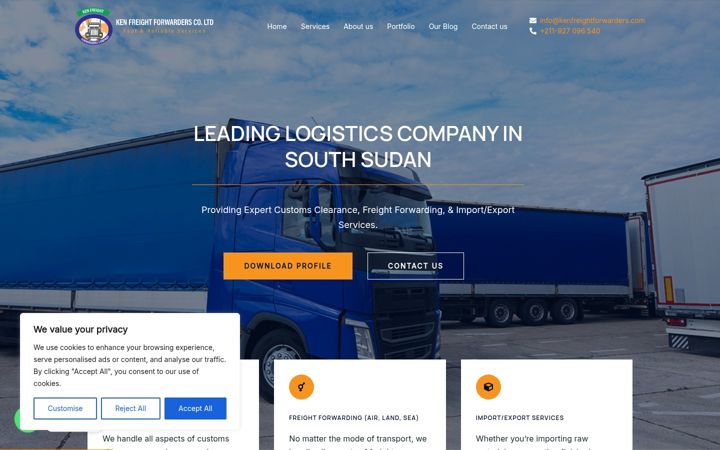 Screenshot of kenfreightforwarders.com