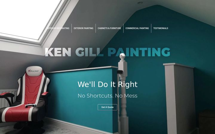 Screenshot of kengillpainting.ie