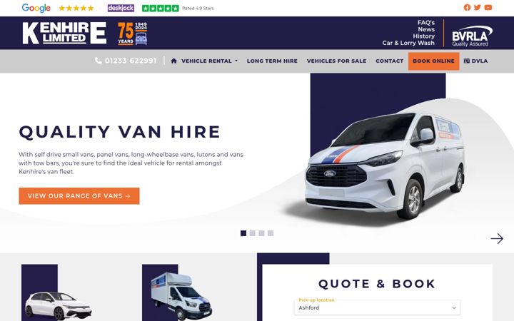 Screenshot of kenhire.uk.com